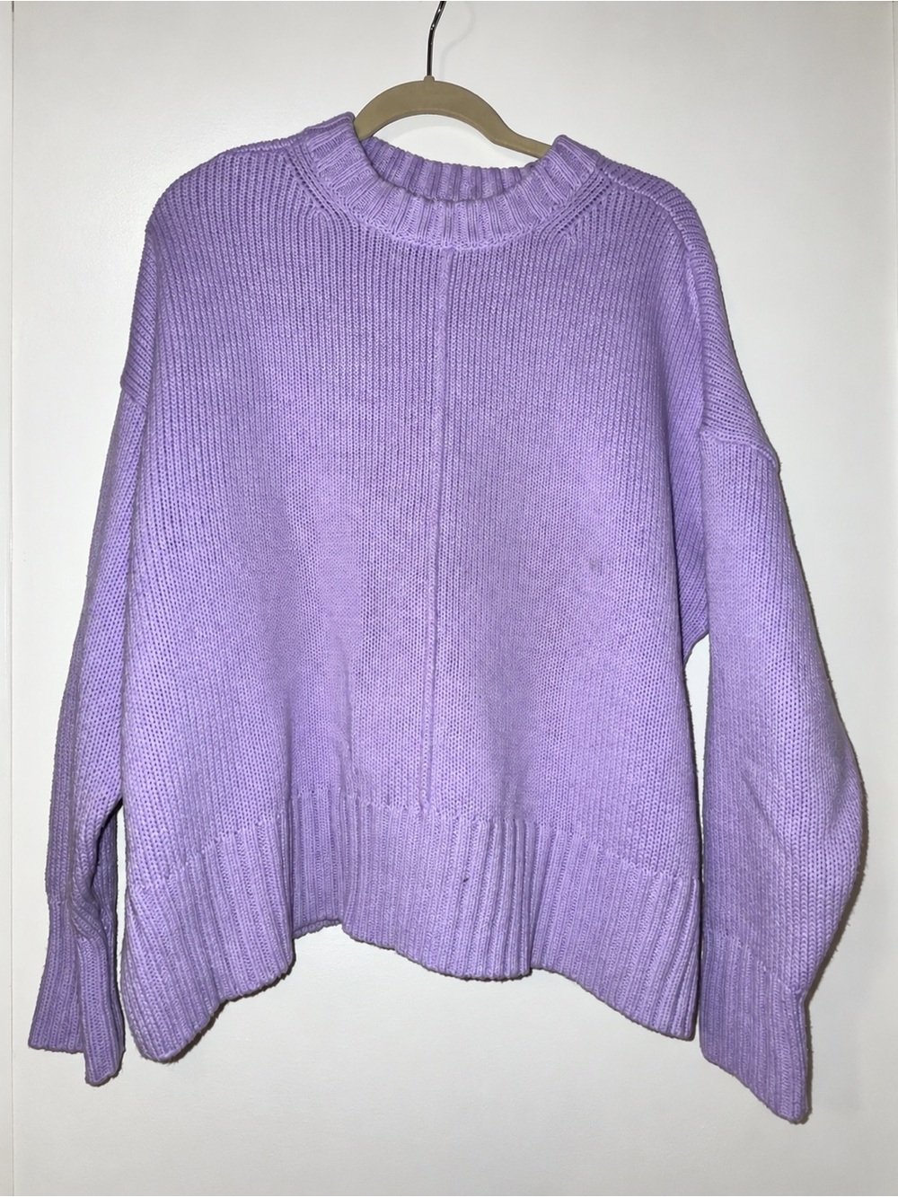 A New Day Lavender Purple Knit Crewneck Sweater XL Cotton Blend